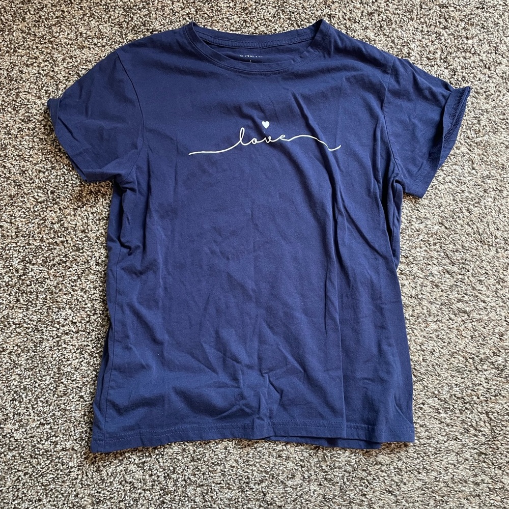 SHEIN Navy Blue Short Sleeve Tee